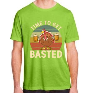 Time To Get Basted Funny Beer Thanksgiving Turkey Ing Gift Adult ChromaSoft Performance T-Shirt