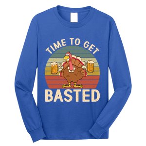 Time To Get Basted Funny Beer Thanksgiving Turkey Ing Gift Long Sleeve Shirt