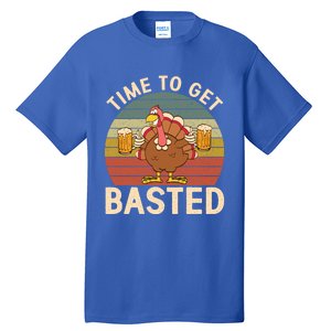 Time To Get Basted Funny Beer Thanksgiving Turkey Ing Gift Tall T-Shirt