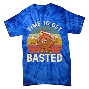 Time To Get Basted Funny Beer Thanksgiving Turkey Ing Gift Tie-Dye T-Shirt