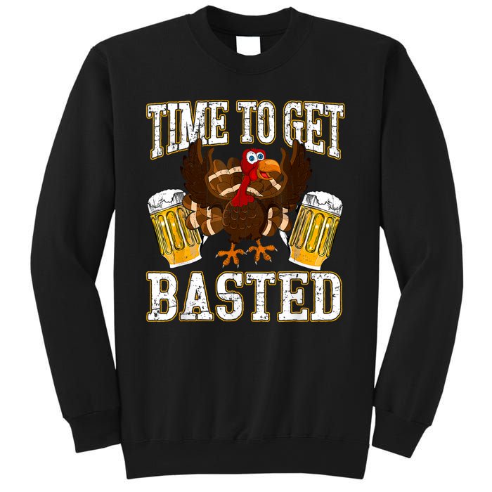 Time To Get Basted Funny Beer Thanksgiving Turkey Gift Sweatshirt