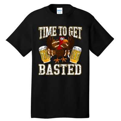 Time To Get Basted Funny Beer Thanksgiving Turkey Gift Tall T-Shirt