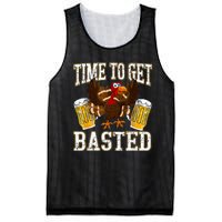 Time To Get Basted Funny Beer Thanksgiving Turkey Gift Mesh Reversible Basketball Jersey Tank