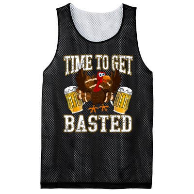 Time To Get Basted Funny Beer Thanksgiving Turkey Gift Mesh Reversible Basketball Jersey Tank