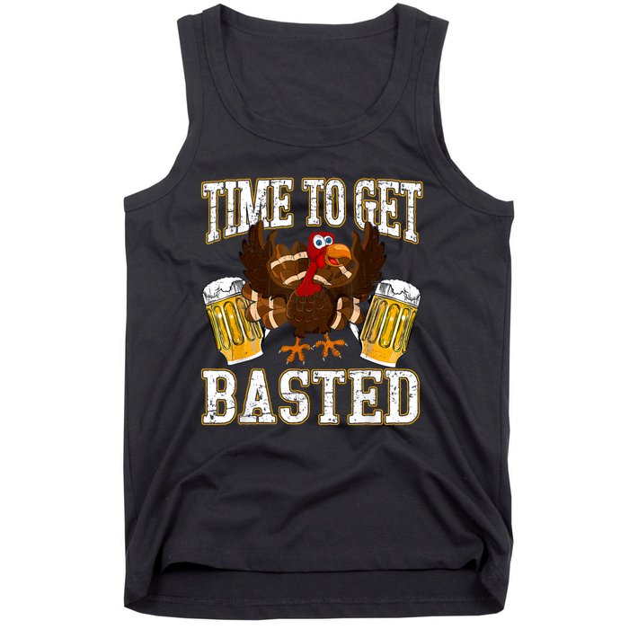 Time To Get Basted Funny Beer Thanksgiving Turkey Gift Tank Top