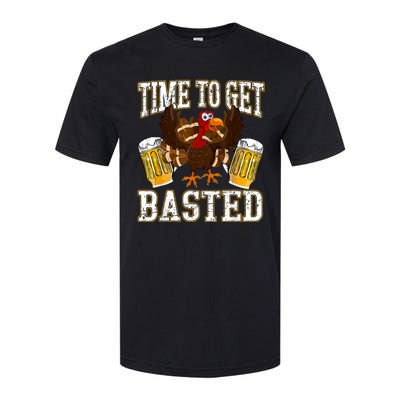 Time To Get Basted Funny Beer Thanksgiving Turkey Gift Softstyle CVC T-Shirt