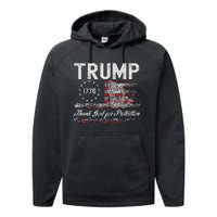 Trump Thank God For Protection President Donald Trump Tank Top Performance Fleece Hoodie