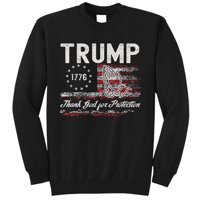 Trump Thank God For Protection President Donald Trump Tank Top Sweatshirt