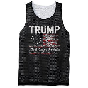 Trump Thank God For Protection President Donald Trump Tank Top Mesh Reversible Basketball Jersey Tank