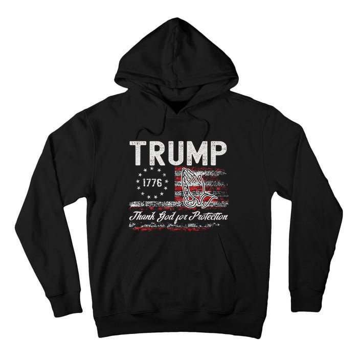 Trump Thank God For Protection President Donald Trump Tank Top Tall Hoodie