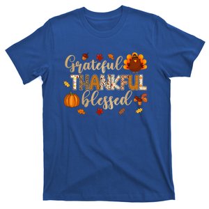 Thanksgiving Thankful Grateful Blessed Thankful Leopart Gift T-Shirt