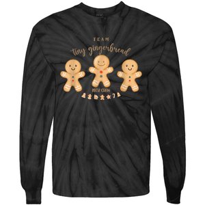 Team Tiny Gingerbread NICU Crew Nurse Christmas Hospital  Tie-Dye Long Sleeve Shirt