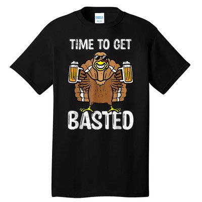 Time To Get Basted Funny Beer Thanksgiving Turkey Tall T-Shirt