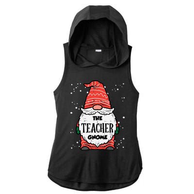 The Teacher Gnome Xmas Matching Christmas Pajamas For Family Cute Gift Ladies PosiCharge Tri-Blend Wicking Draft Hoodie Tank