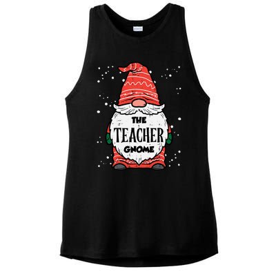 The Teacher Gnome Xmas Matching Christmas Pajamas For Family Cute Gift Ladies PosiCharge Tri-Blend Wicking Tank