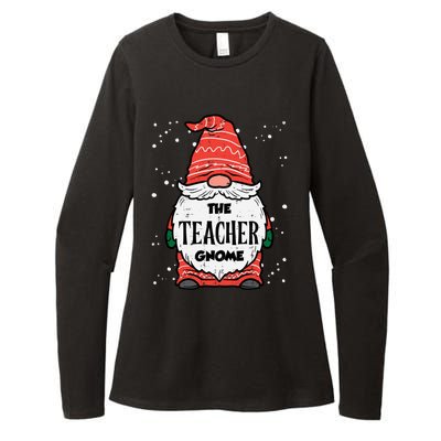 The Teacher Gnome Xmas Matching Christmas Pajamas For Family Cute Gift Womens CVC Long Sleeve Shirt