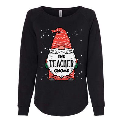 The Teacher Gnome Xmas Matching Christmas Pajamas For Family Cute Gift Womens California Wash Sweatshirt