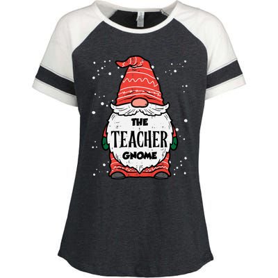 The Teacher Gnome Xmas Matching Christmas Pajamas For Family Cute Gift Enza Ladies Jersey Colorblock Tee