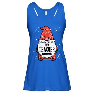 The Teacher Gnome Xmas Matching Christmas Pajamas For Family Cute Gift Ladies Essential Flowy Tank