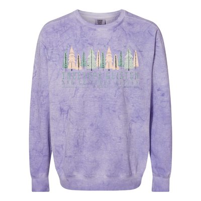 Tree Tops Glisten And Children Listen Colorblast Crewneck Sweatshirt