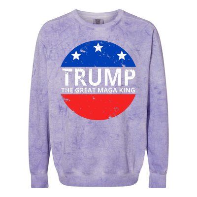 Trump The Great Maga King Logo Colorblast Crewneck Sweatshirt