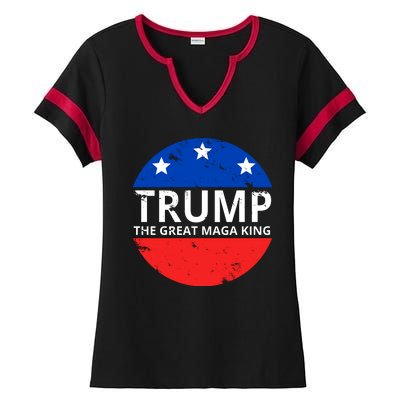 Trump The Great Maga King Logo Ladies Halftime Notch Neck Tee