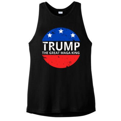 Trump The Great Maga King Logo Ladies PosiCharge Tri-Blend Wicking Tank