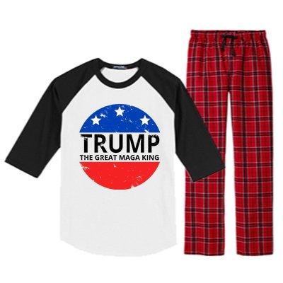 Trump The Great Maga King Logo Raglan Sleeve Pajama Set