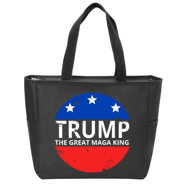 Trump The Great Maga King Logo Zip Tote Bag