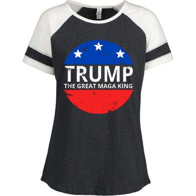 Trump The Great Maga King Logo Enza Ladies Jersey Colorblock Tee