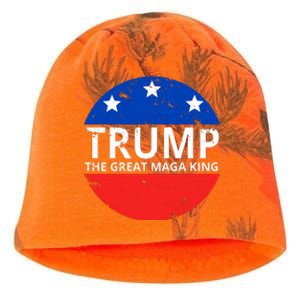 Trump The Great Maga King Logo Kati - Camo Knit Beanie