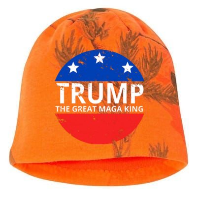 Trump The Great Maga King Logo Kati - Camo Knit Beanie