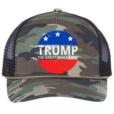 Trump The Great Maga King Logo Retro Rope Trucker Hat Cap