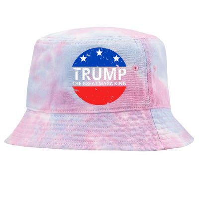 Trump The Great Maga King Logo Tie-Dyed Bucket Hat