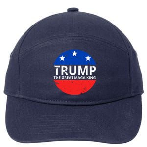 Trump The Great Maga King Logo 7-Panel Snapback Hat