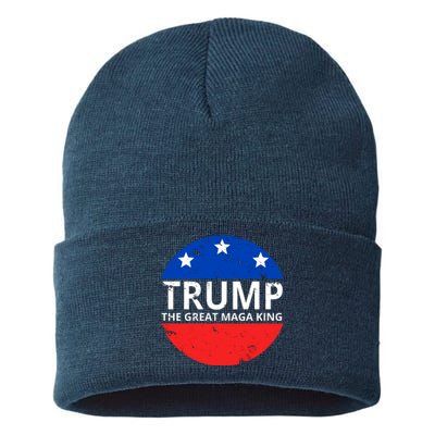 Trump The Great Maga King Logo Sustainable Knit Beanie