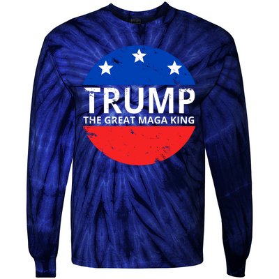 Trump The Great Maga King Logo Tie-Dye Long Sleeve Shirt