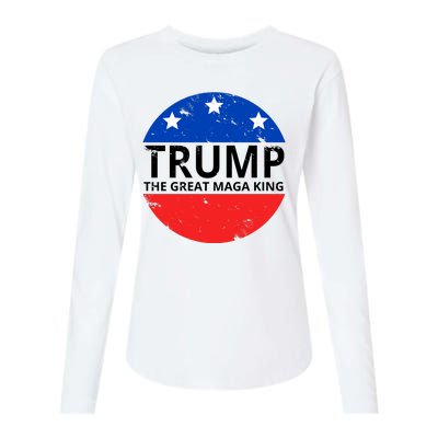 Trump The Great Maga King Logo Womens Cotton Relaxed Long Sleeve T-Shirt