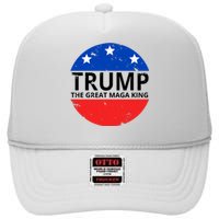 Trump The Great Maga King Logo High Crown Mesh Back Trucker Hat