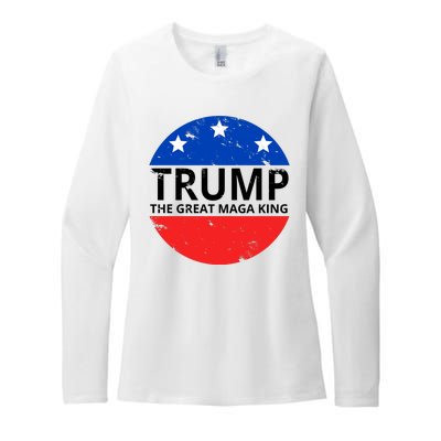 Trump The Great Maga King Logo Womens CVC Long Sleeve Shirt