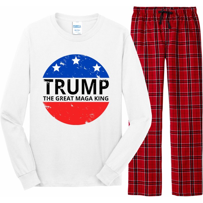 Trump The Great Maga King Logo Long Sleeve Pajama Set