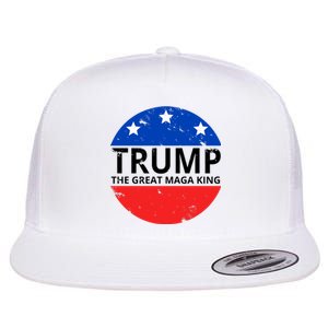 Trump The Great Maga King Logo Flat Bill Trucker Hat