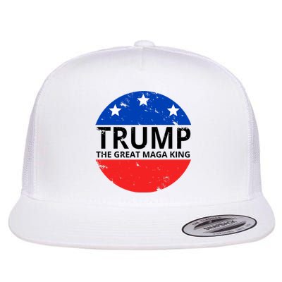 Trump The Great Maga King Logo Flat Bill Trucker Hat