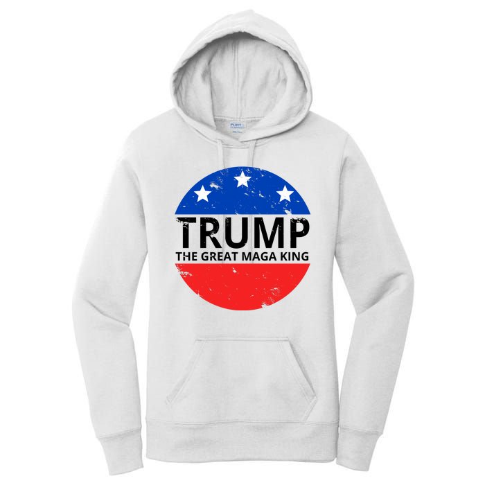 Trump The Great Maga King Logo Women's Pullover Hoodie