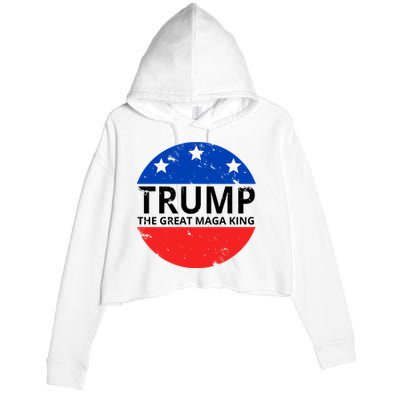 Trump The Great Maga King Logo Crop Fleece Hoodie