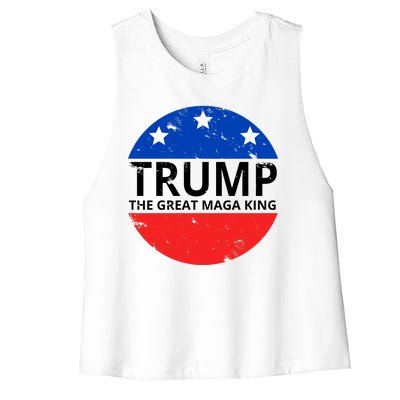 Trump The Great Maga King Logo Women's Racerback Cropped Tank