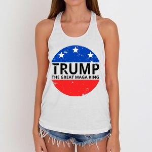 Trump The Great Maga King Logo Women's Knotted Racerback Tank