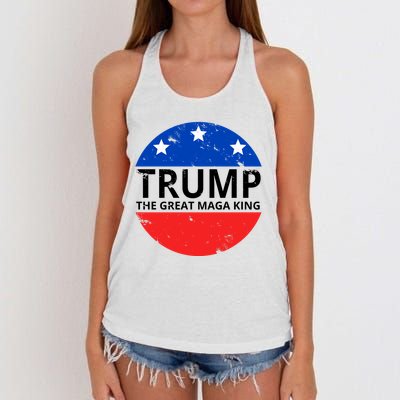 Trump The Great Maga King Logo Women's Knotted Racerback Tank