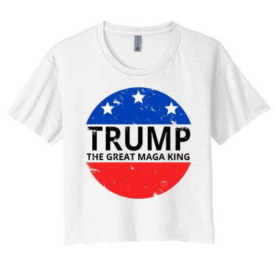 Trump The Great Maga King Logo Women's Crop Top Tee