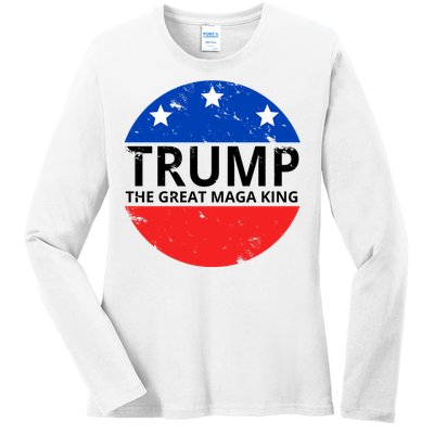 Trump The Great Maga King Logo Ladies Long Sleeve Shirt